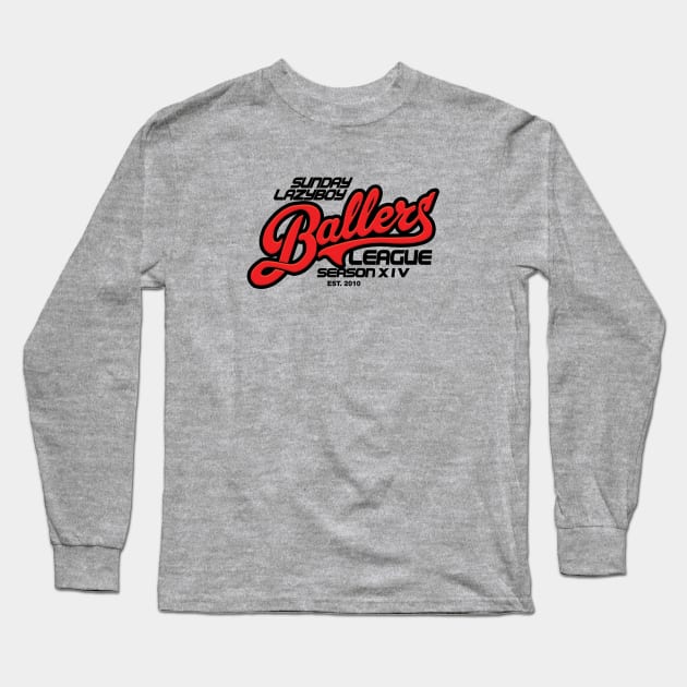 2023 Season 14 SLBBL Logo Long Sleeve T-Shirt by SundayLazyboyballers